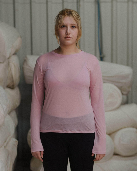 【BASERANGE】LONG SLEEVE TEE - Doro Pink