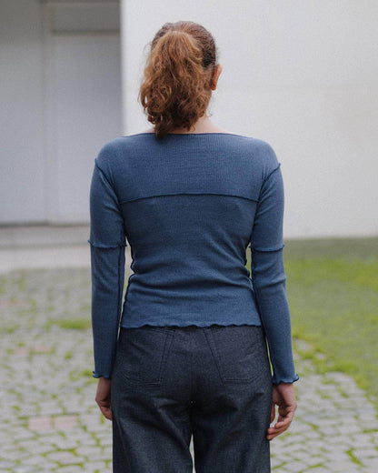 【BASERANGE】CINDER LONG SLEEVE TEE  - Dark Denim