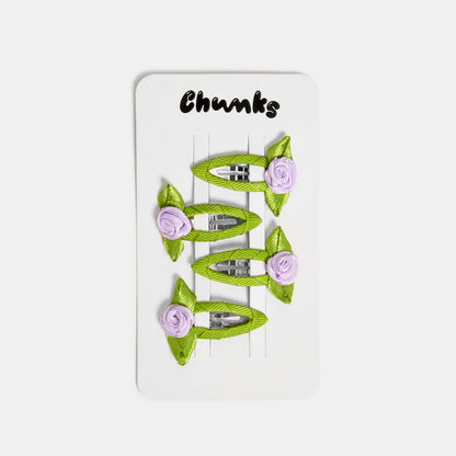【CHUNKS】Rosette Snap Clips in Lilac