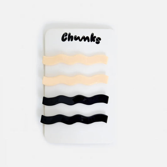 【CHUNKS】Slides in Wavy Cream + Black